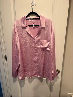 Skims Satin Long Sleeve Sleep Top